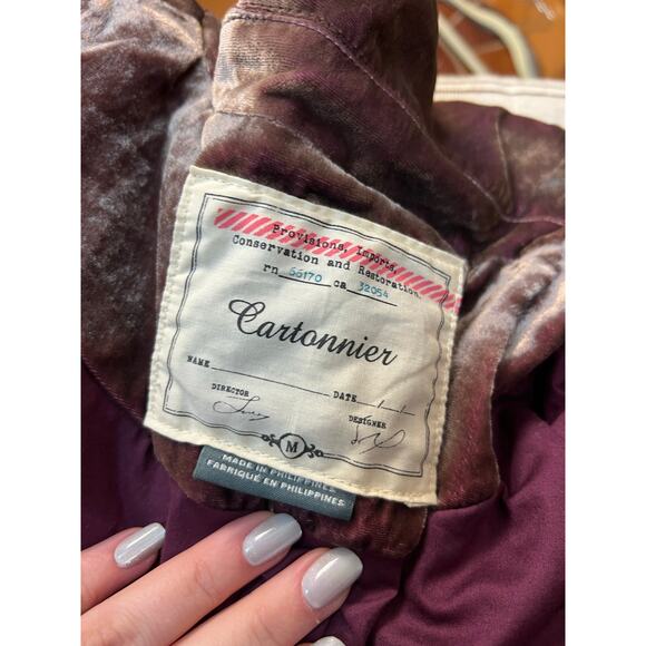 Anthropologie Cartonnier Champagne Velvet Long Blazer Jacket Size M - Picture 2 of 6